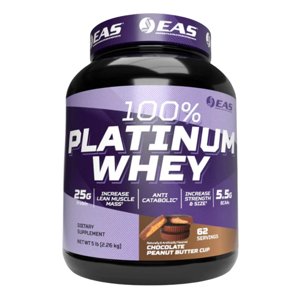 CLEARANCE: EAS 100% Platinum Whey Protein Choc PB Cup 5lbs EXP 01/2026