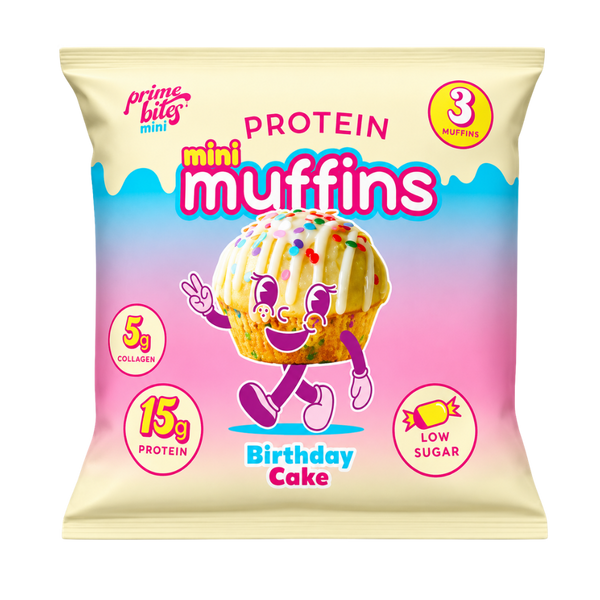 CLEARANCE: Single Prime Bites Mini Muffins Birthday Cake EXP 06/2026