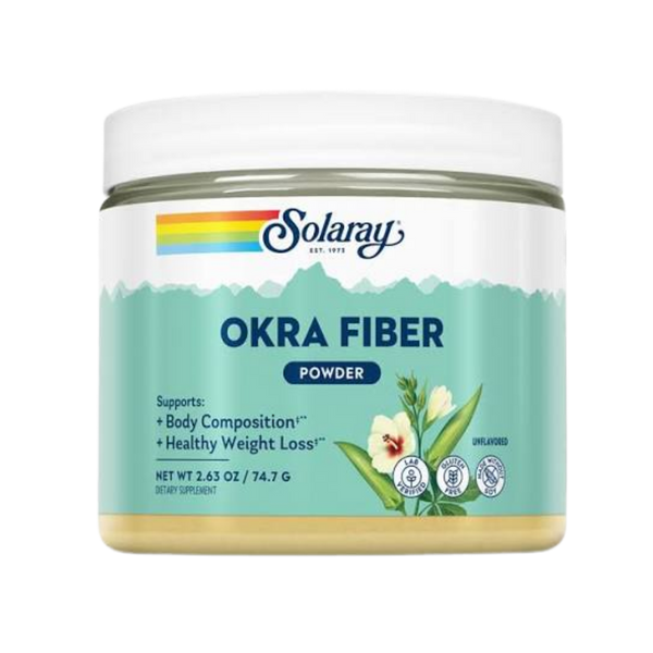 CLEARANCE: Solaray Okra Fiber Powder 74.7g EXP 09/2026