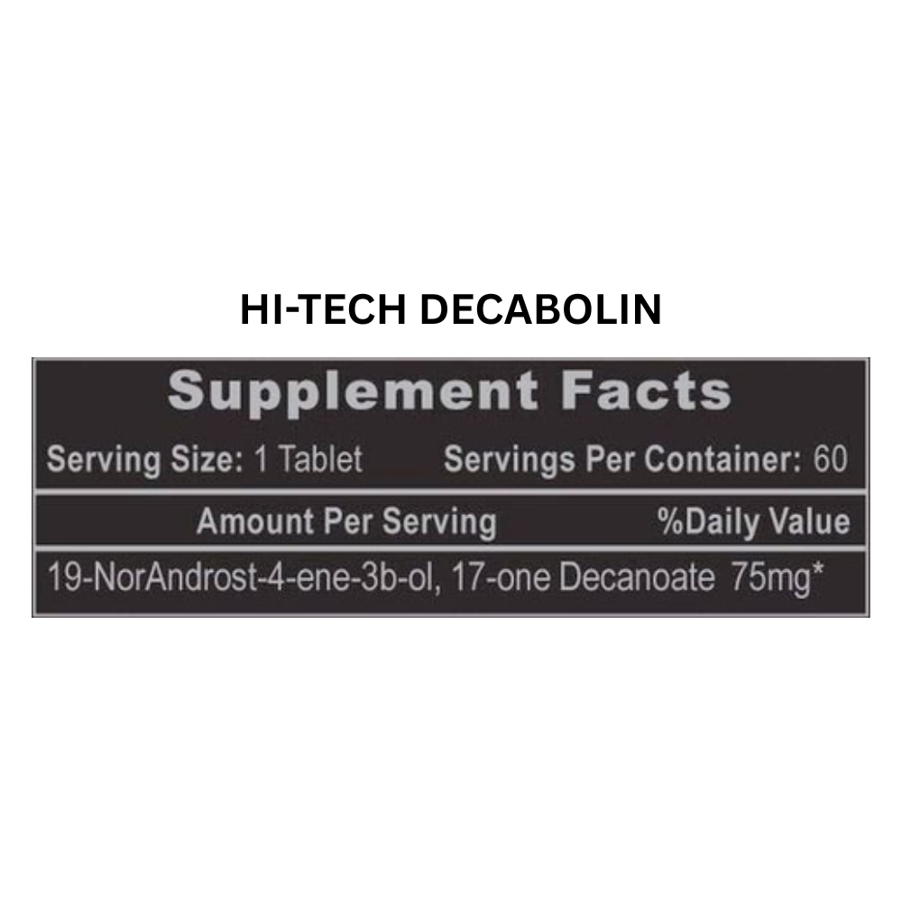 Three supplement bottles labeled 'Decabolin', 'Monster Phexx', and 'Primobolan' on a white background.