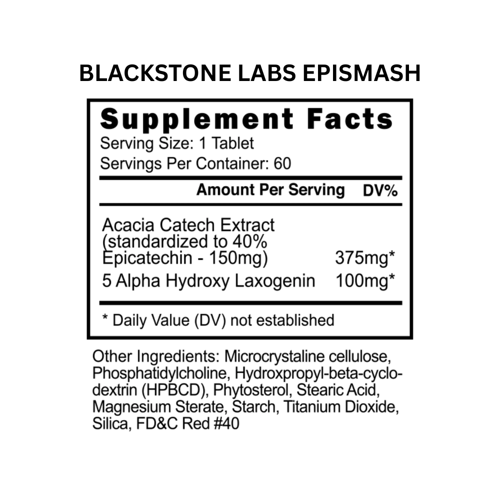 Blackstone Labs supplements including Epi Smash and SST-1 GH and SST-1 IGF on a white background