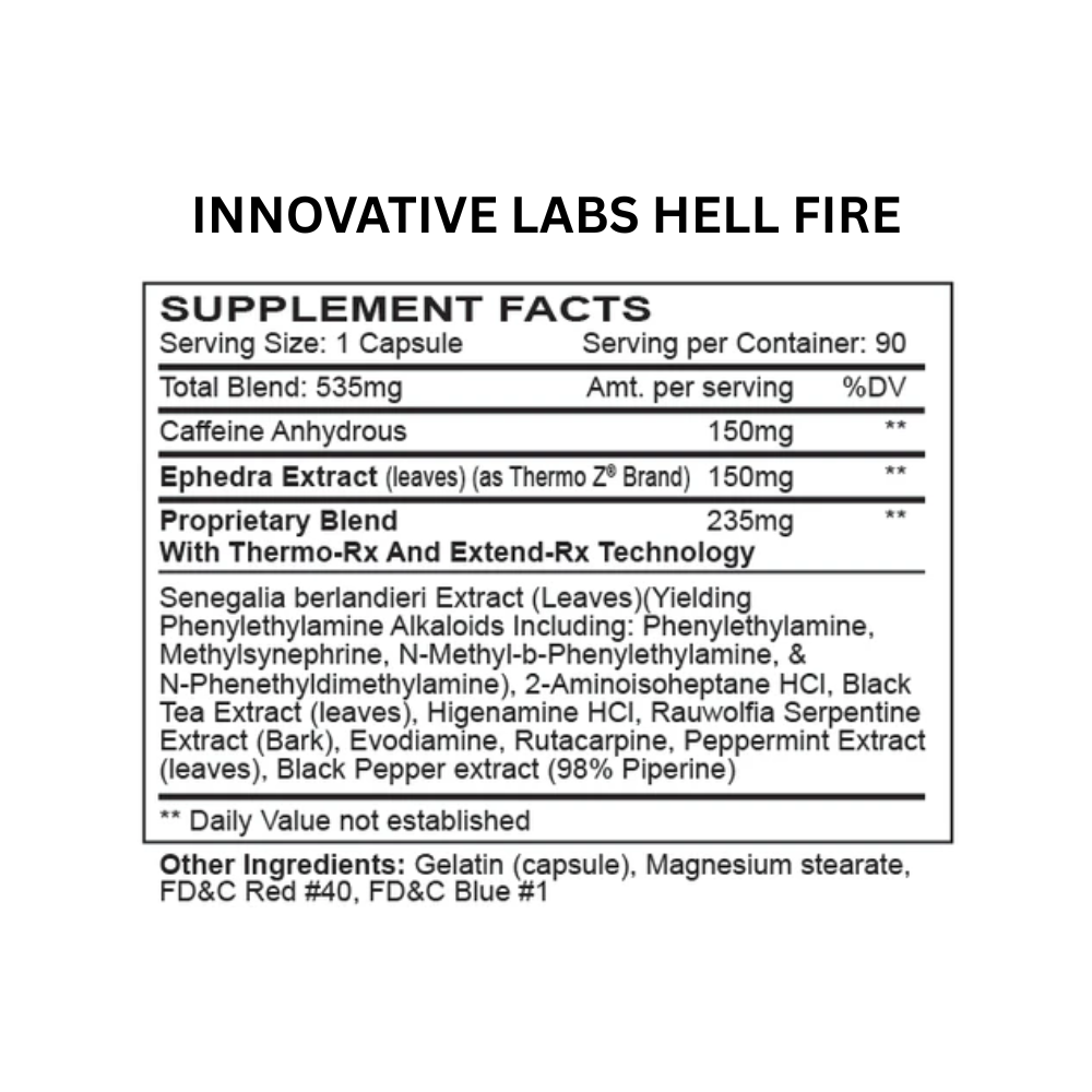 Two supplement bottles labeled 'Hell Fire' and 'Winstrol' on a white background