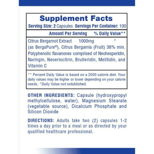  Hi-Tech Pharmaceuticals Citrus Bergamot 100 Capsules 