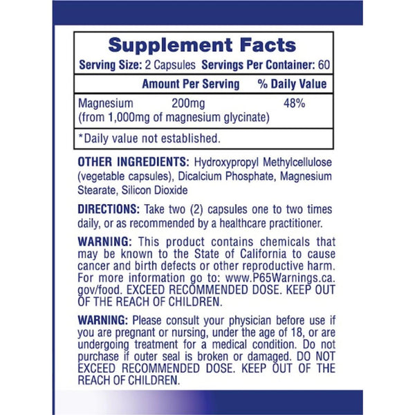  Hi-Tech Pharmaceuticals Magnesium Glycinate 120 Capsules 