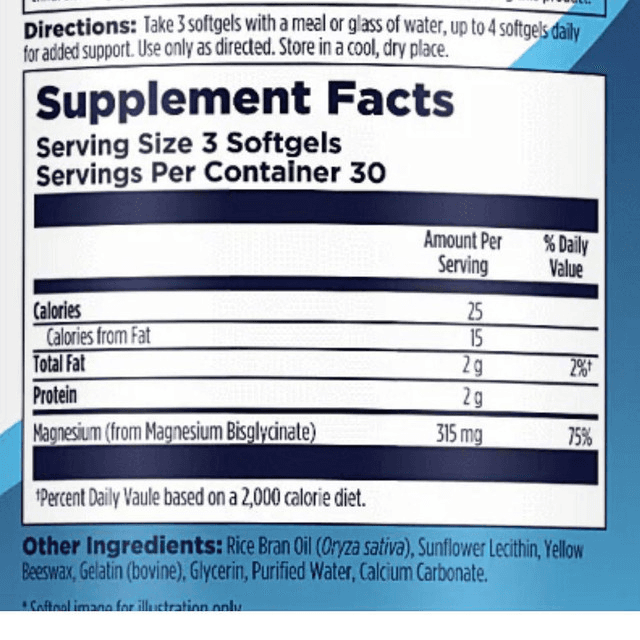Kal KAL High Absorption Magnesium Glycinate 90 Softgels 