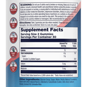 Kal KAL Melatonin 5mg 60 Strawberry Gummies 