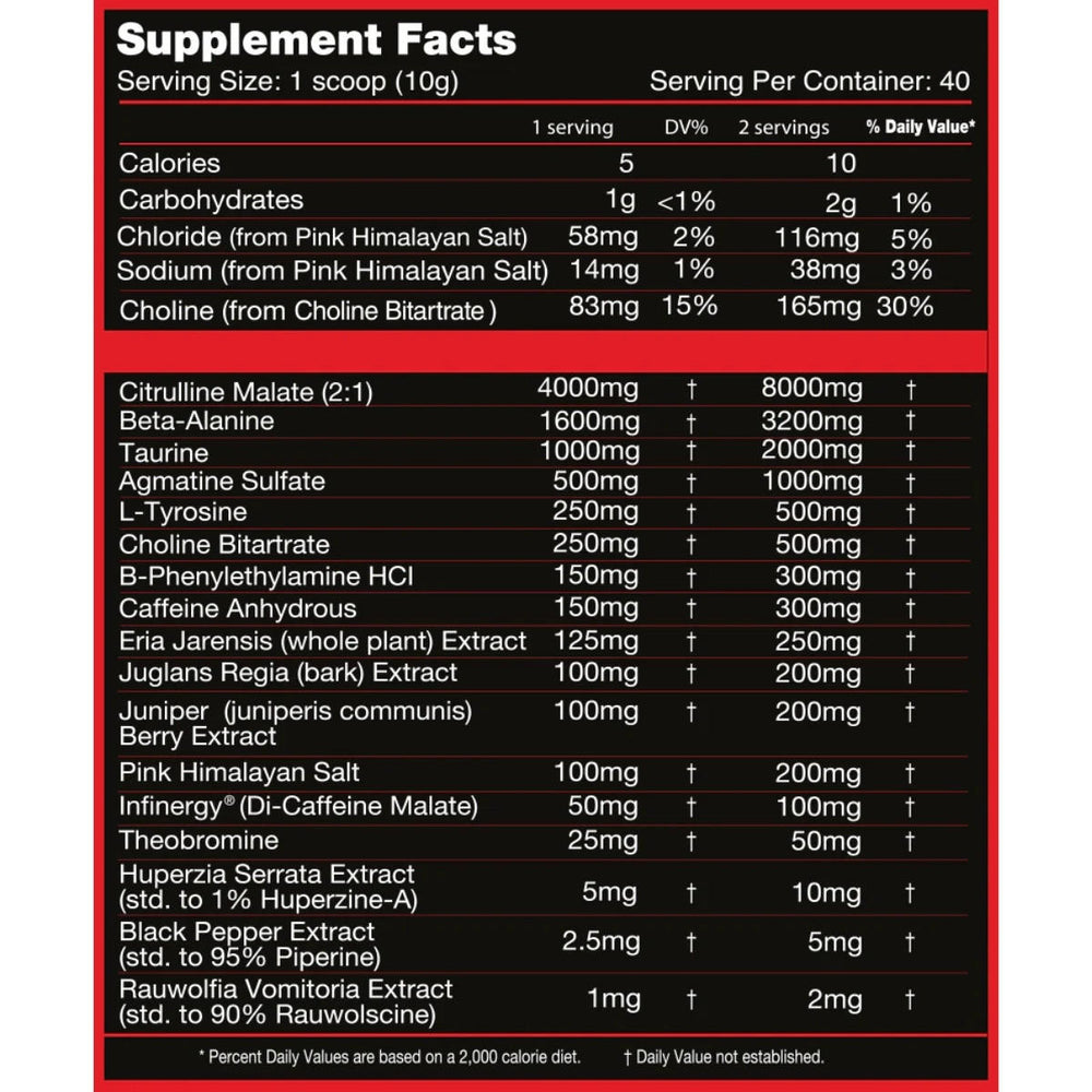 A tub of Killer Labz First Degree pre-workout supplement, featuring a black container with red and white graphics, surrounded by a blue raspberry splash graphic on a white background.
