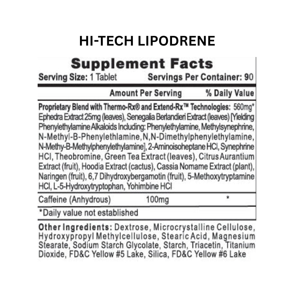 Two supplement bottles labeled 'Lipodrene' and 'CLA 1000' on a white background.