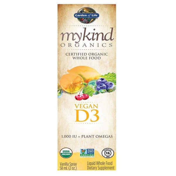Garden of Life MyKind Organics Vegan D3 Vanilla Spray (Non-GMO) 2 Oz 