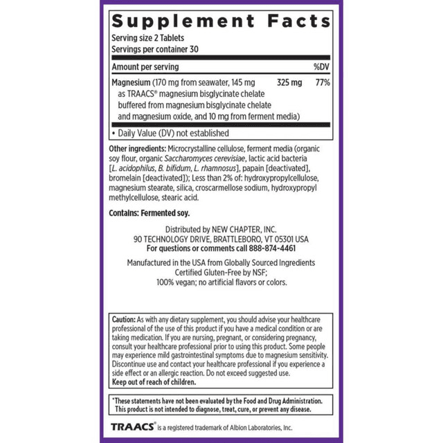  New Chapter Magnesium Complex 60 Tablets 