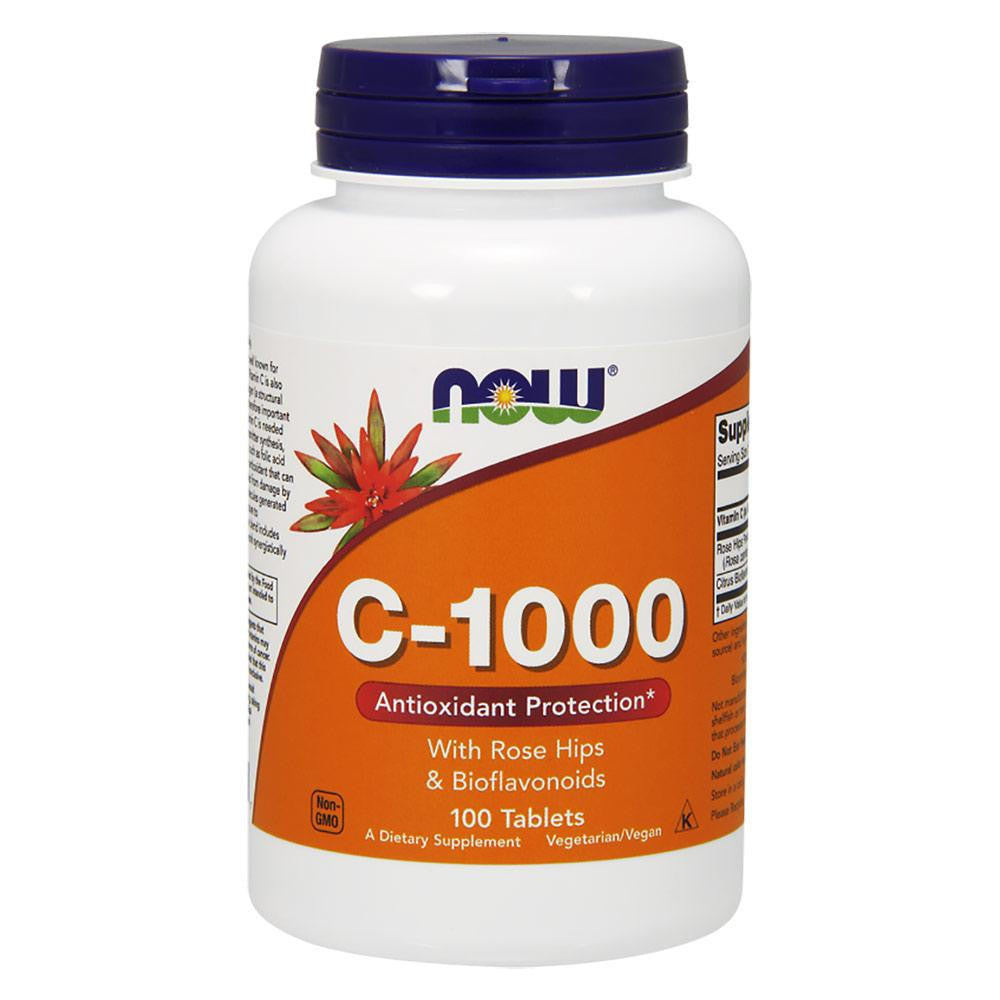  Now Foods C-1000 with Rose Hips 100 Tablets 