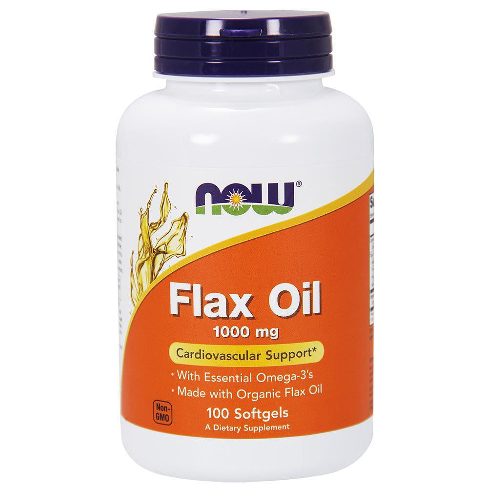  Now Foods Flax Oil Organic 1000 Mg 100 Soft Gels 