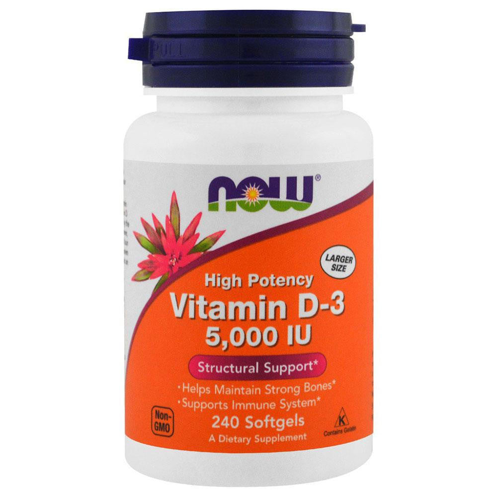  Now Foods Vit D-3 5000 IU 240 Softgels 