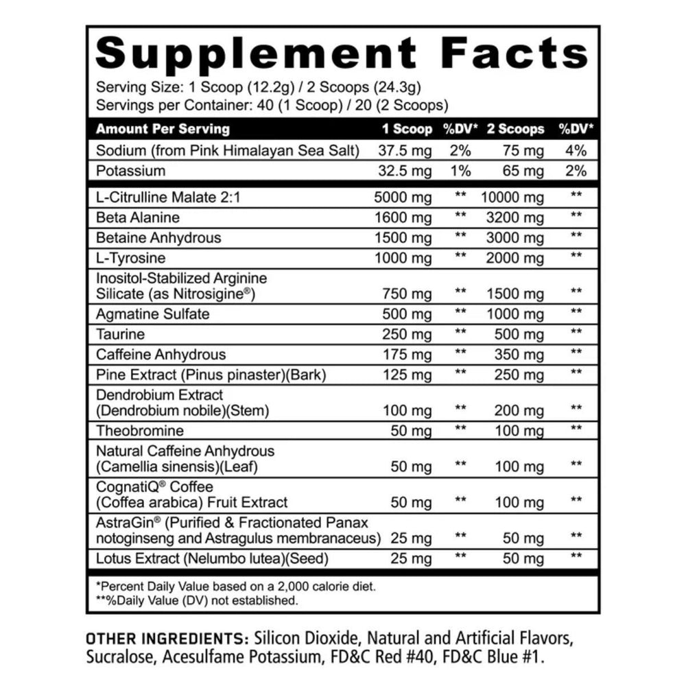  Panda Supps Pandemic Black Mamba Limited Edition Pre Workout 20 Servings 