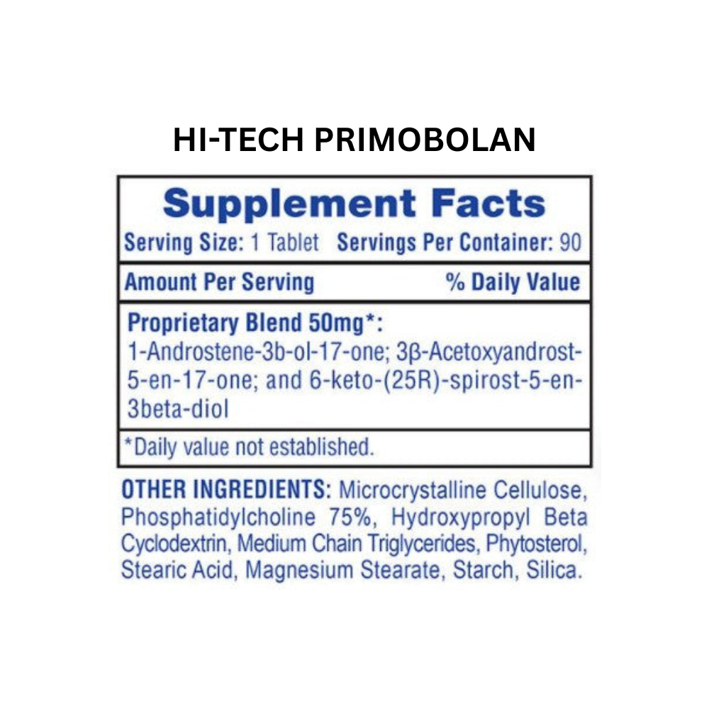 Three supplement bottles labeled 'Primobolan', 'Decabolin', and 'Anavar' on a white background.