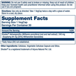  Solaray Prosorb Ashwagandha 30 Capsules 