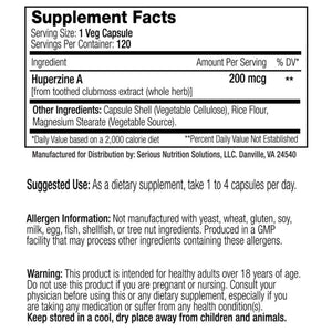  Serious Nutrition Solutions Huperzine A 120 Capsules 