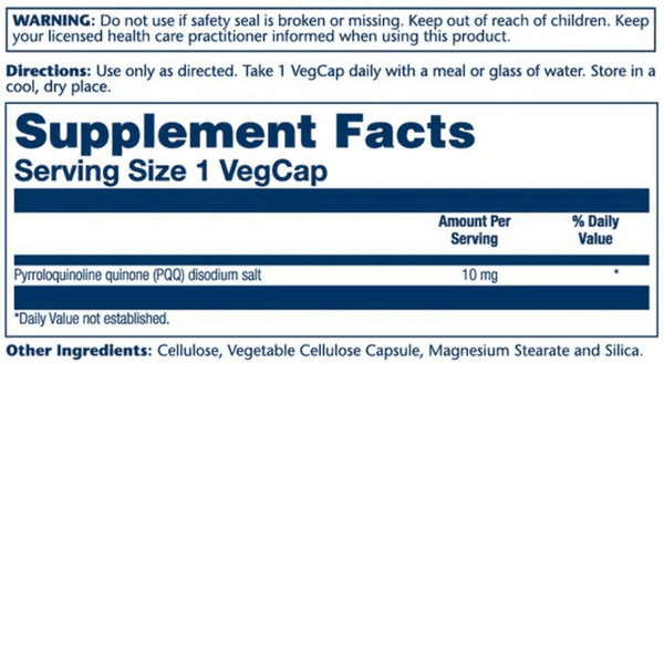  Solaray, PQQ, Pyrroloquinoline, 10 mg 30 Capsules 