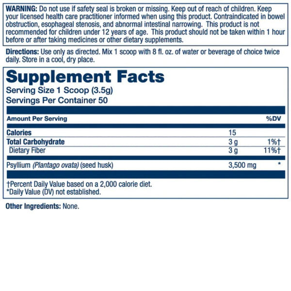  Solaray Psyllium Husk Fiber Powder 50 Servings 