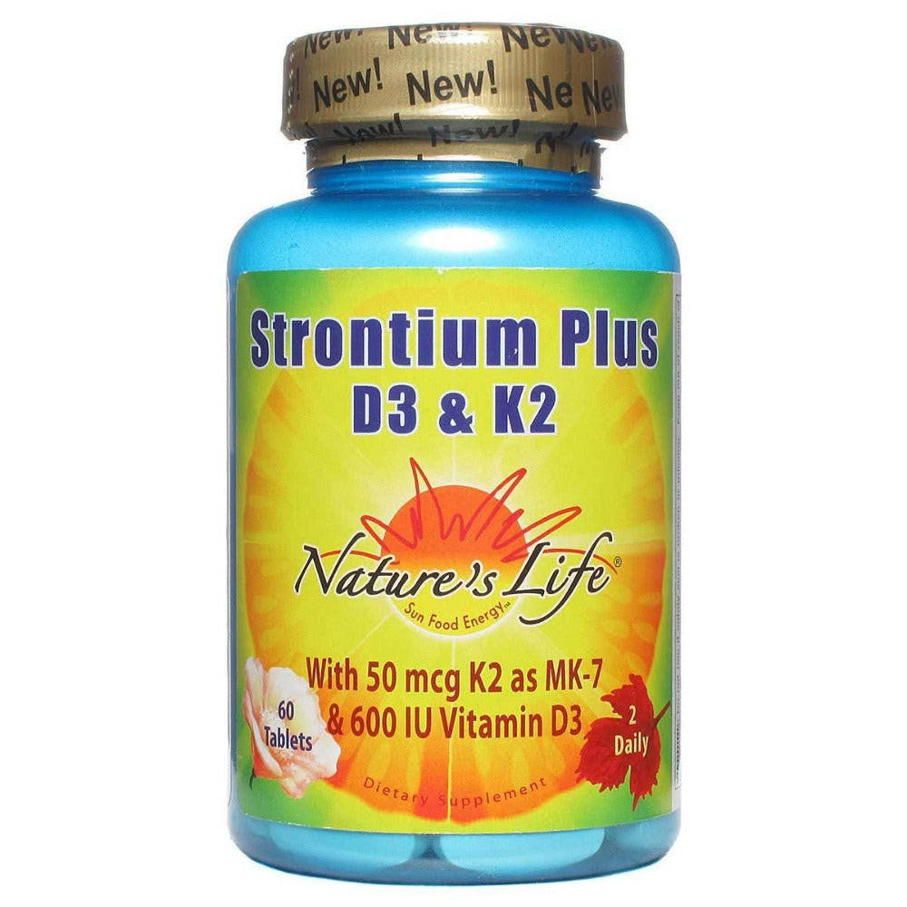  Nature's Life Strontium Plus D3 & K2 60 Tablets 