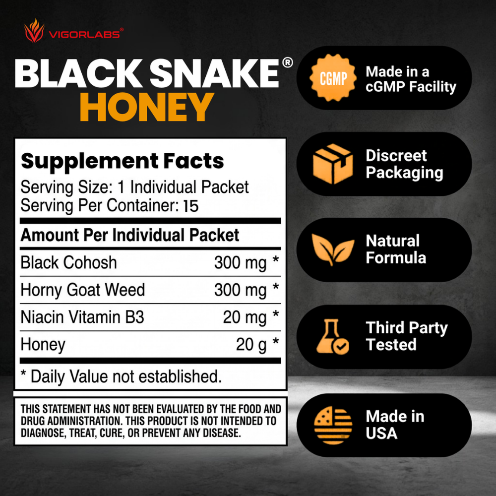  Vigor Labs Black Snake Honey 15 Pounches 