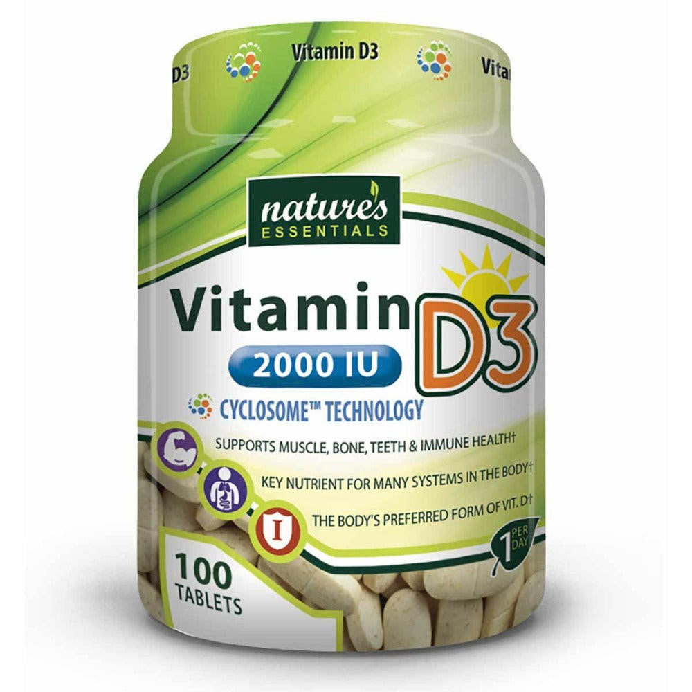  Nature's Essentials Vitamin D3 2000IU 100 Tablets 